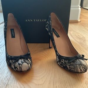 Vintage Ann Taylor “Abbey” Black Lace Pump, Size 7.5